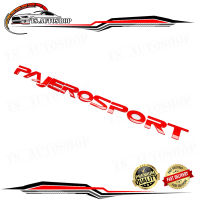 โลโก้ PAJERO SPORT ติดฝากระโปรงหน้า Logo PAJERO SPORT สีแดง .มีบริการเก็บเงินปลายทาง