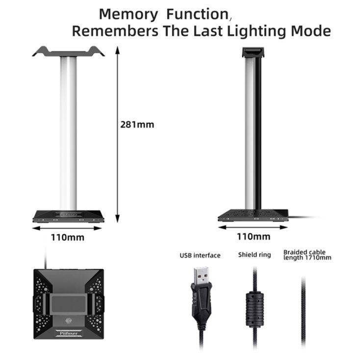 rgb-gaming-headphone-stand-dual-usb-port-touch-control-strip-light-desk-gaming-headset-holder-hanger-accessories