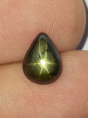 พลอย สตาร์ดำ บางกะจะ ธรรมชาติ แท้ ( Natural Black Star Sapphire ) หนัก 2.05 กะรัต