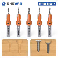 ONEVAN 5 PCS Hss Countersink เจาะ Bits ชุด8MM Shank Screw Extractor Bit งานไม้เครื่องตัดสำหรับ Wood