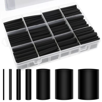 350Pcs Heat-shrink Tubing Thermoresistant Tube Heat Shrink Wrapping Kit Electrical Connection Wire Cable Insulation Sleeving Electrical Circuitry Part