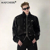 MAYCHEER  เสื้อแจ็กเก็ตไฮเอนด์เสื้อแจ็คเก็ตเอวลอยใหม่พร้อมไหล่บุนวมแบบหลวม