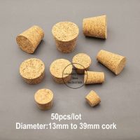 ETX50pcs Top DIA 13mm to 39mm Wood Cork Lab Test Tube Plug Essential Oil Pudding Small Glass Bottle Stopper Lid Customized