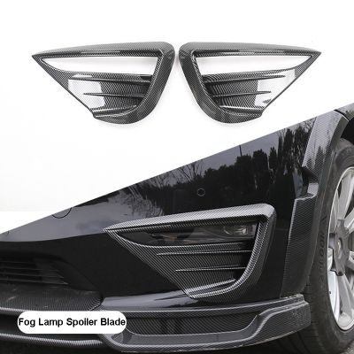 Fog Lamp Spoiler Blade Trim for Tesla Model Y Protective Cover Woof Tooth Wind Knife ABS Decoration Sticker Car Accessories