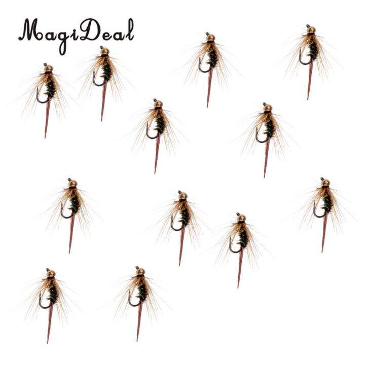 12pcs-prince-nymph-fly-fishing-flies-bumble-bee-เหยื่อตกปลาเหยื่อแมลงประดิษฐ์2-2ซม-0-9นิ้ว