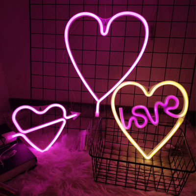 Love Neon Light Sign LED Letter Night Lamp Battery USB Powered Nightlight for Christmas Valentines Proposal Wedding Decor