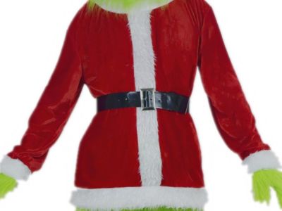 Yes Christmas Xmas Santa Claus Grimm The Grinch Cosplay Freen Costume Women Man Scary Horrible Costume Free shipping At stock