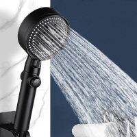 ﹊∈❐ Black Shower Head Water Saving Adjustable High Pressure Shower One-key Stop Water Massage Eco Shower Bathroom Accessories U26