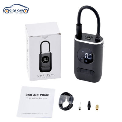 QIQI USB ปั๊มลมให้พองอัตโนมัติขนาดเล็กแบบพกพากลางแจ้งชาร์จไฟได้4000MAh แบตเตอรี่คอมเพรสเซอร์รถจอดิจิตอล【fast】