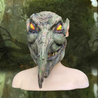 จมูกยาว Treant หน้ากากคอสเพลย์ Monster Dryad Latex หมวกกันน็อก Full Face สยองขวัญบทบาท Headwear ฮาโลวีน Masquerade Party Prop