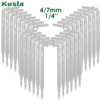 KESLA 50X Transparent Bend Arrow 1/4 4/7mm Hose Dripper Drip Emitter Water Saving Sprinkler Garden Micro Irrigation Greenhouse