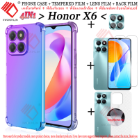 (4 in 1) Honor X6 เคสโทรศัพท์ + ฟิล์มกันรอยหน้าจอ + ฟิล์มเลนส์กล้อง + ฟิล์มด้านหลัง Honor X6 ฟิล์มกระจกนิรภัย กระจกเทมเปอร์ Honor X6 ตัวป้องกันหน้าจอ