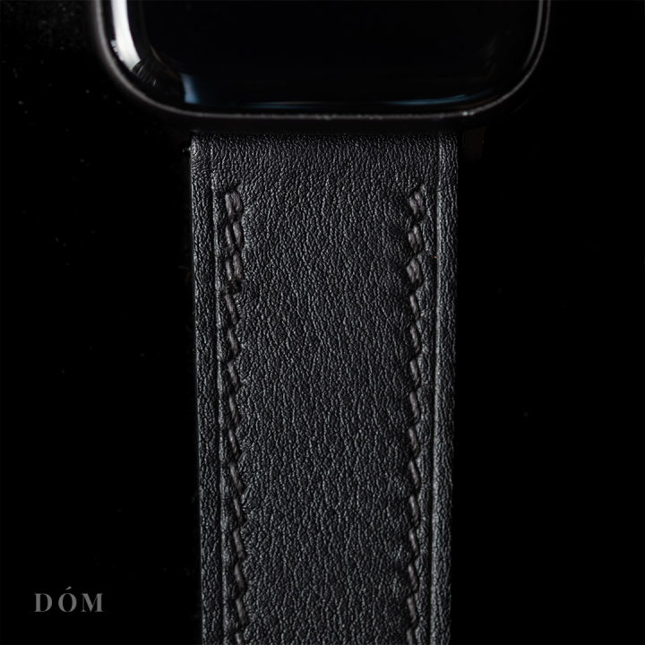 สายนาฬิกา-apple-watch-dom-type-01-black-สายนาฬิกาหนังแท้-italian-fine-grain-สายแอปเปิ้ลวอชหนังแท้