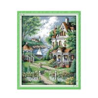 【hot】►℡✟  European-style villa cross stitch kit 14ct 11ct count printed stitching embroidery handmade needlework