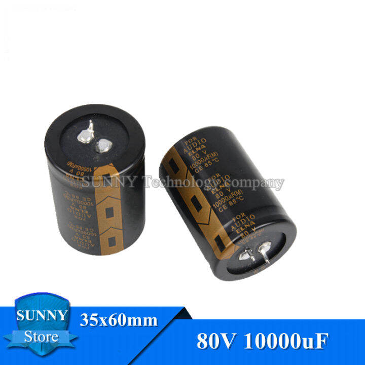 2Pcs Capacitor 80V 10000uF 35x60mm Amplifier audio audio filter