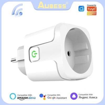 Aubess ปลั๊กอัจฉริยะ EU 16A/20A AC100-240V เต้าเสียบสายไฟปลั๊กอัจฉริยะ Alexa Google Home ควบคุมด้วยเสียงสำหรับ Tuya Smart Life APP