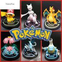 หุ่นฟิกเกอร์โปเกมอน Pikachu ของเล่นตุ๊กตาขยับแขนขาได้ Sunnefan Squirtle Collectible Venusaur Charizard X Mewtwo