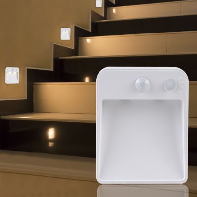Smart PIR Motion Sensor LED Night Light AA Battery Powered Night Lamp For Bedroom Deco Corridor Toilet Cabinet Stairs Wall Light Night Lights
