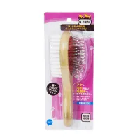 KDO แปรงหวีขน Pet Brush แปรงหวีขน 2 ด้าน แปรงขนส่วนเกินออก หวีหมุดนวดขน สำหรับสุนัขและแมว Size M ขนาด 17x6 ซม. (PB806) FmdA แปรงหวีขนสัตว์ แปรงหวีขนสุนัข