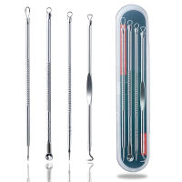 4ชิ้นเซ็ต Acne Blackhead Removal Needles Stainless Pimple Spot Comedone Extractor Cleanser Beauty Face Cleaning Care Tools