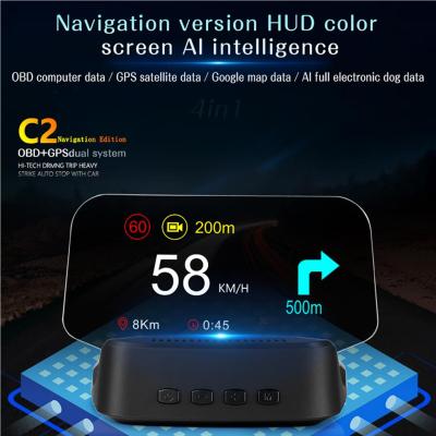 Universal Car HUD Head Up แสดงผล Clear Digital Speedometer Safe Driving เครื่องนำทางคอมพิวเตอร์รถยนต์ความละเอียดสูง