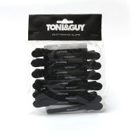 TONI&amp;GUY กิ๊บหนีบผม ปลายแหลม แพ็ค 12 ชิ้น ผิวด้าน ขนาดยาว 10 ซม. ปากกว้าง 50 องศา ยึดติดแน่น ไม่เลื่อนหลุด ไม่กินเส้นผม มุมปากโค้งมน ผลิตจากวัสดุคุณภาพเกรด A ร้านเสริมสวย ซาลอน บาร์เบอร์ ช่างตัดผมมืออาชีพเลือกใช้ - สีดำ