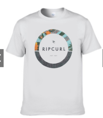 Rip Tee Curl T-Shirt MenS Black Wave Palm Trees Logo Surfer Graphic Tee Men