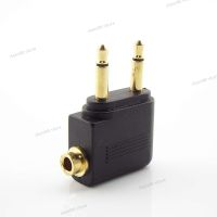 3.5mm Airplane Airline Air Plane Headphone Mono Audio Converter Travel Jack Plug Splitter Adapter Gold Nickel Plated WB5TH