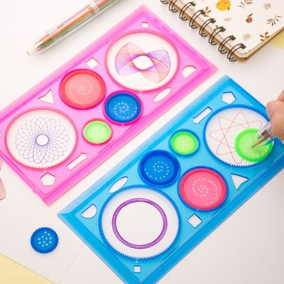 1Pcs Geometric Ruler For Students Mathematics Drawing Drafting Tools Learning Painting Kids Puzzle Toys Spirograph Art Tool