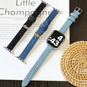 Vintage denim strap for Apple Watch 9 8 7 6 5 4 se 3 41mm 38 40mm 45mm 44  42mm women star band for iWatch Ultra 2 49mm bracelet