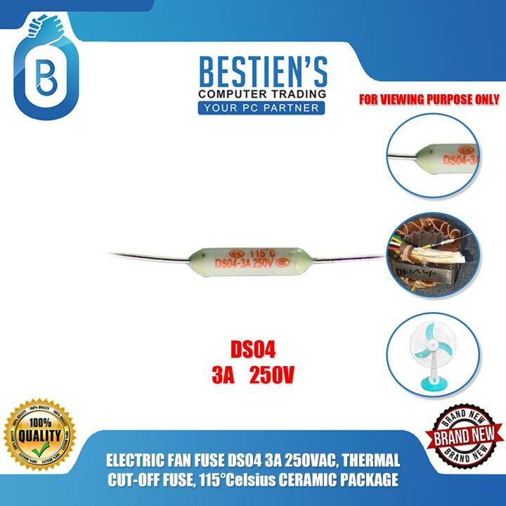 ELECTRIC FAN FUSE DS04 3A 250VAC, THERMAL CUTOFF FUSE, 115°Celsius