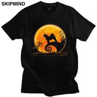 Fashion Tshirt Akita Inu And Moon T Shirt Men Soft Cotton Leisure T shirt Short Sleeved Dog Lover Gift Tee Tops Clothing Merch XS-6XL