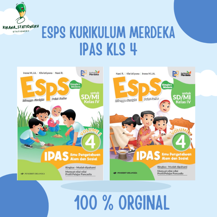 Buku Esps Ipas Kelas 4 Volume 1 Volume 2 Kurikulum Merdeka Erlangga