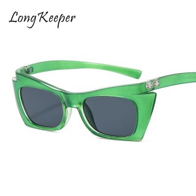 Vintage Cat Eye Sunglasses for Women Mens Retro Brand Designer Women Sun Glasses Square Green Eyewear Protection Oculos De Sol