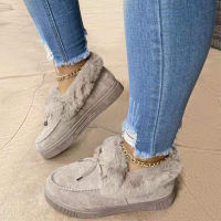 Winter Women Boots 2021 Casual Slip On Ladies Boots Fluffy Plush Platform Snow Boots Outdoor Fur Warm Flat Shoes Botas De Mujer