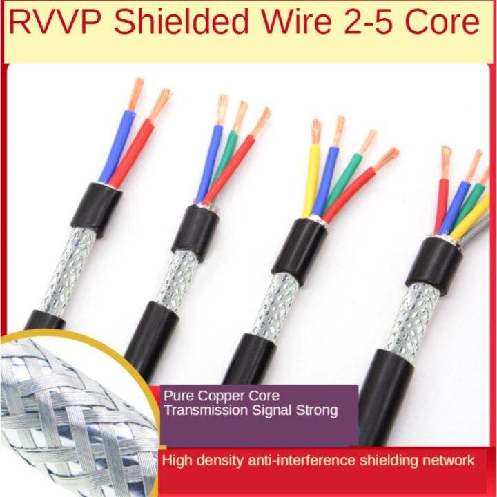 0.3mm²~2.5mm² Pure Copper RVVP Shielded Wire Cable 2/3/4/5 Core Audio ...