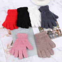 ad8t2   0-11 Years Old Baby Soft Warm Lovely Cartoon Candy Color Coral Plush Mittens Kids Gloves Full Fingers