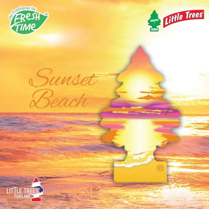 little-trees-แผ่นน้ำหอมรูปต้นไม้-กลิ่นsunset-beach-ของแท้-100-little-trees-airfreshener