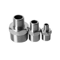 1/8 1/4 3/8 1/2 3/4 1 1-1/4 1-1/2 BSP Male Thread 304 Stainless Steel Pipe Fitting Reducer Hex Nipple Connector Adapter