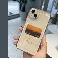 For IPhone 14 Pro Max IPhone Case Thickened TPU Soft Case Clear Case Shockproof Sunset Memory Compatible with For 13 12