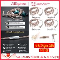 1 10Pcs High Purity Oxygen Free Copper Twisted Earphone Cable for KZ/CCA ZST ZSR ZSN ZSN PRO Headset Wire 2pin Original Cord