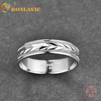 BONLAVIE 928 Pure Silver Ring 6mm Men Ring Polished Ring Wedding Jewelry Accessories Gifts Wholesale