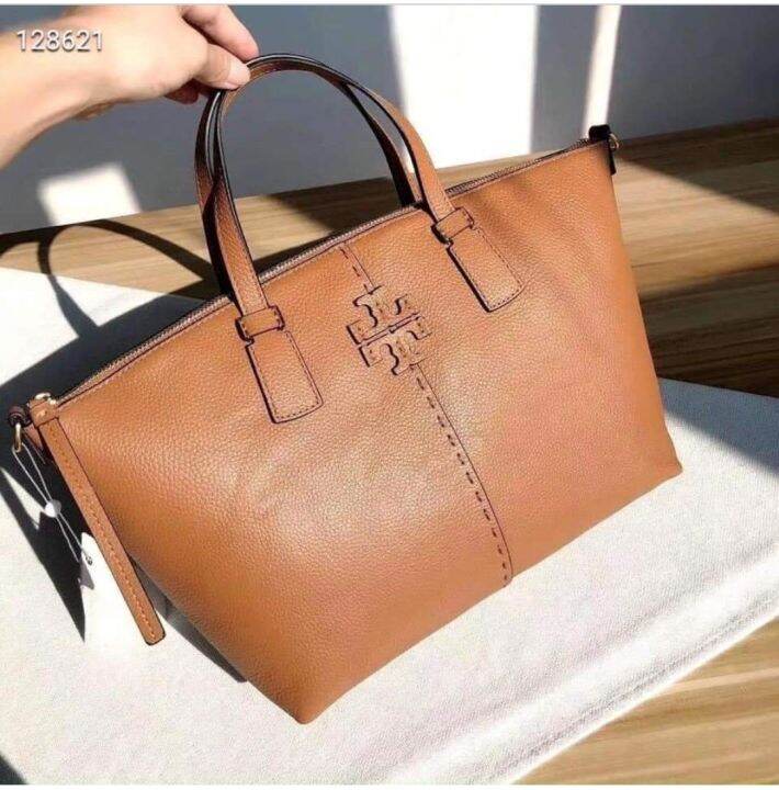 Authentic Tan T.O.R.Y B.U.R.C.H Mcgraw topZip Satchel Lazada PH