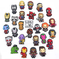 โรงงาน Outlet 28 Marvel Series PVC รองเท้าอุปกรณ์เสริมหัวเข็มขัด DIY การ์ตูนน่ารักรองเท้าเครื่องประดับ Jiไฮด์ Croc Charm เด็กปาร์ตี้ของขวัญคริสต์มาส