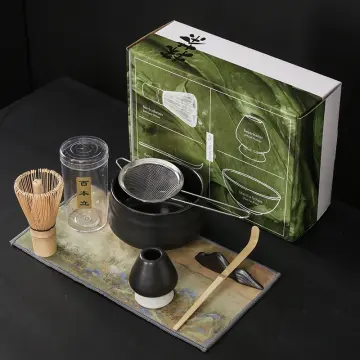 Japanese Tea Set (7pcs) Matcha Whisk Set Matcha Bowl with Pouring Spout  Bamboo Matcha Whisk (chasen) Scoop (chashaku) Matcha Whisk Holder Tea  Making