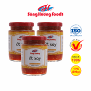 3 Hũ Ớt Tươi Xay Sông Hương Foods Hũ 200g - Ăn kèm , bún , phở , mì tôm