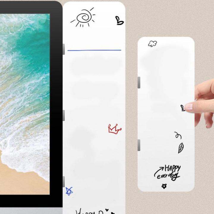 computer-monitor-memo-board-dry-erase-computer-side-panel-memo-writable-on-both-sides-sticky-note-holder-pen-and-sponge-included-computer-monitor-accessories-for-desk-workplace-natural