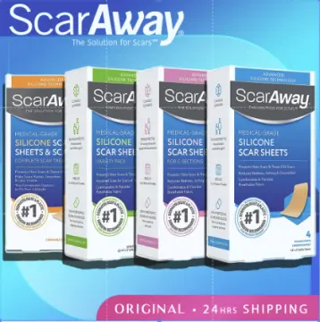 ScarAway Clear Silicone Scar Sheets, White, 6 Count