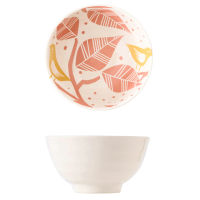 5 Inch Ceramic Rice Bowl Embossed Lines Internal Relief Pattern Colorful Glazed Support Oven Porcelain Tableware CZY5003