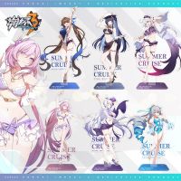 【LZ】₪❏●  Anime Chaveiro Jogo Coleção Suporte Honkai Impacto 3 Ornamento Acrílico Acessórios de Mesa Bronya Elysia Sushang Mei